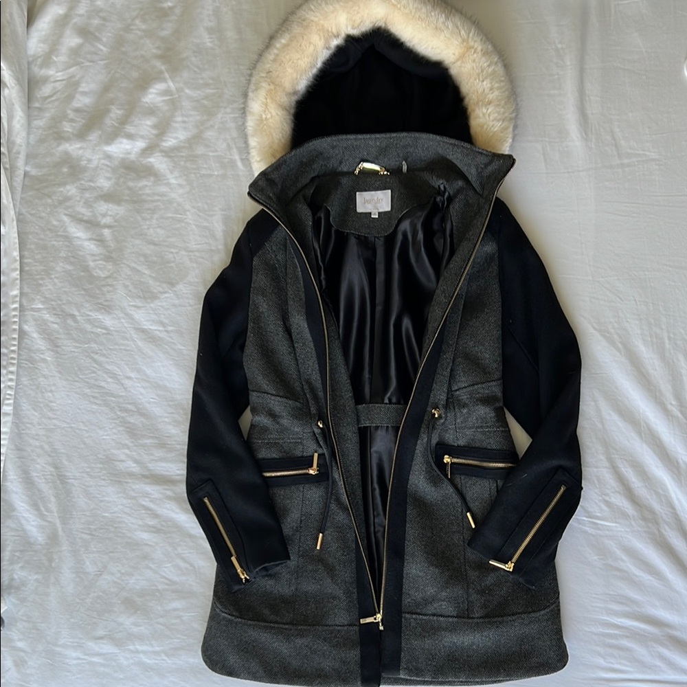 Laundry By Shelli Segal Black and Gray Utility Jacket